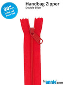30" Handbag Zipper Double Slide - Atom Red