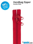 30" Handbag Zipper Double Slide - Hot  Red
