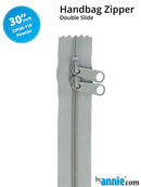 30" Handbag Zipper Double Slide - Pewter