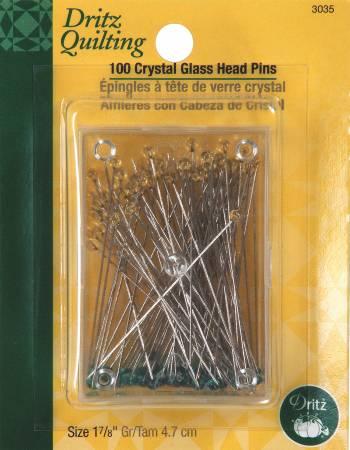 Crystal Glasshead Pins 1-7/8 in 100ct