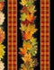 Havest Leaves - Mums and Leaves Metallic 11" Stripe