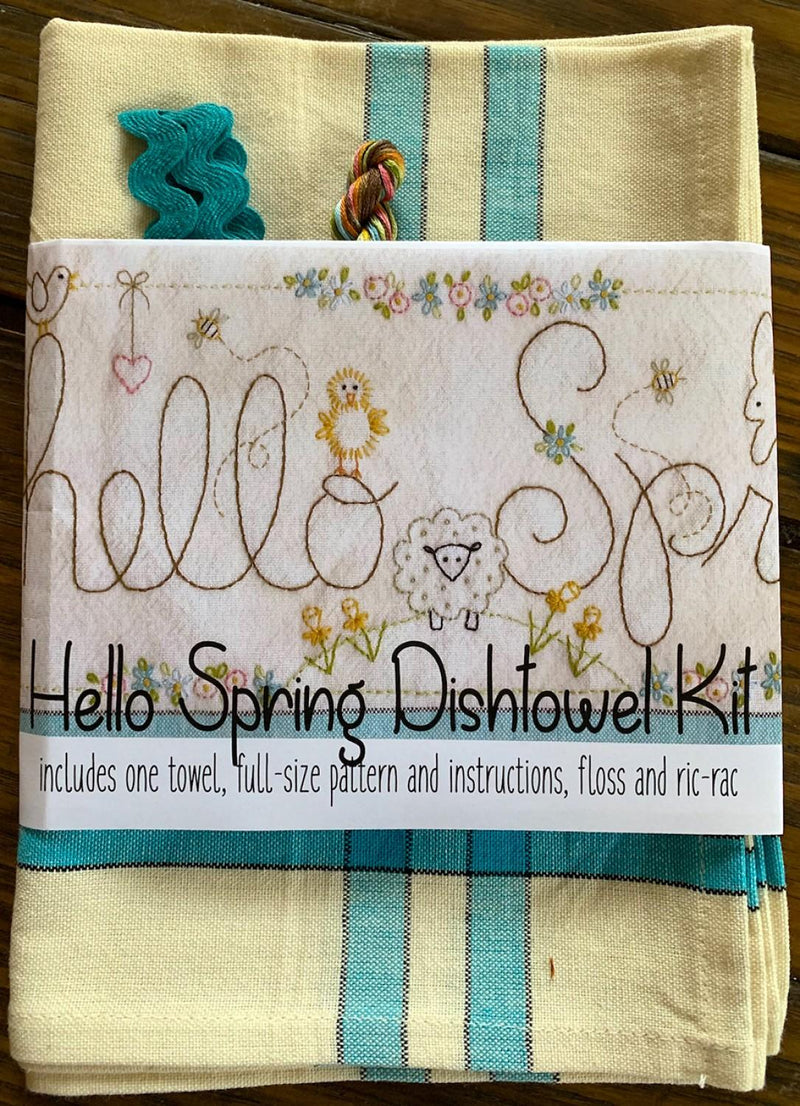 Hello Spring Dishtowel Pattern & Floss Kit