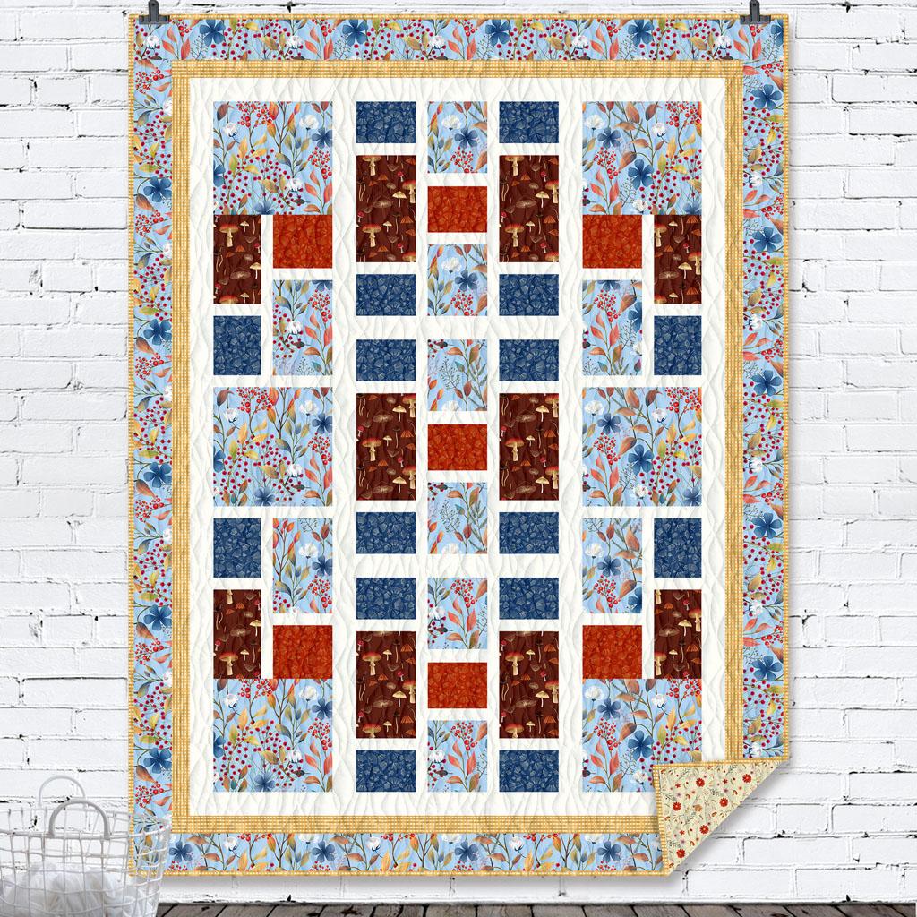 If Frank Were A Quilter Midnight Flora Quilt Kit Lt. Denim Version