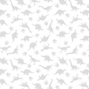 Morning Mist IV - White on White Dinosaurs