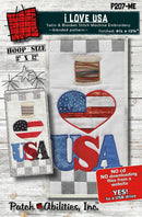 Patchabilities I Love USA  Embroidery, Hanger