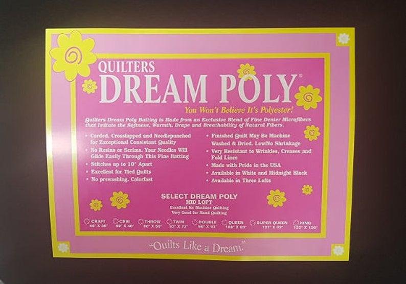 Quilters Dream Poly Select Mid Loft Crib Size Batting 60 Inches X 46 Inches  