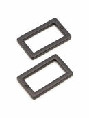 Rectangle Ring Flat 1" Set of Two - Black Metal