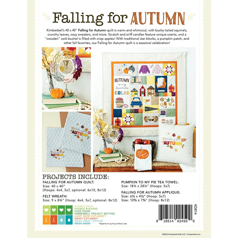Kimberbell Falling for Autumn Quilt  Embroidery Only