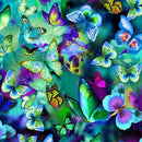 108" Electric Butterflies - Black Wideback
