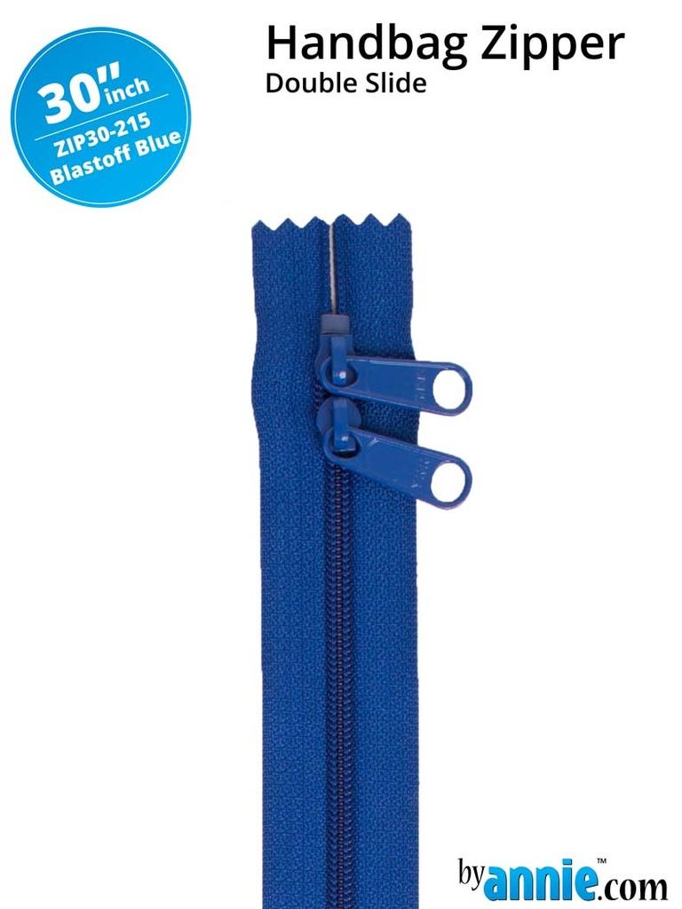30" Handbag Zipper Double Slide - Blastoff Blue