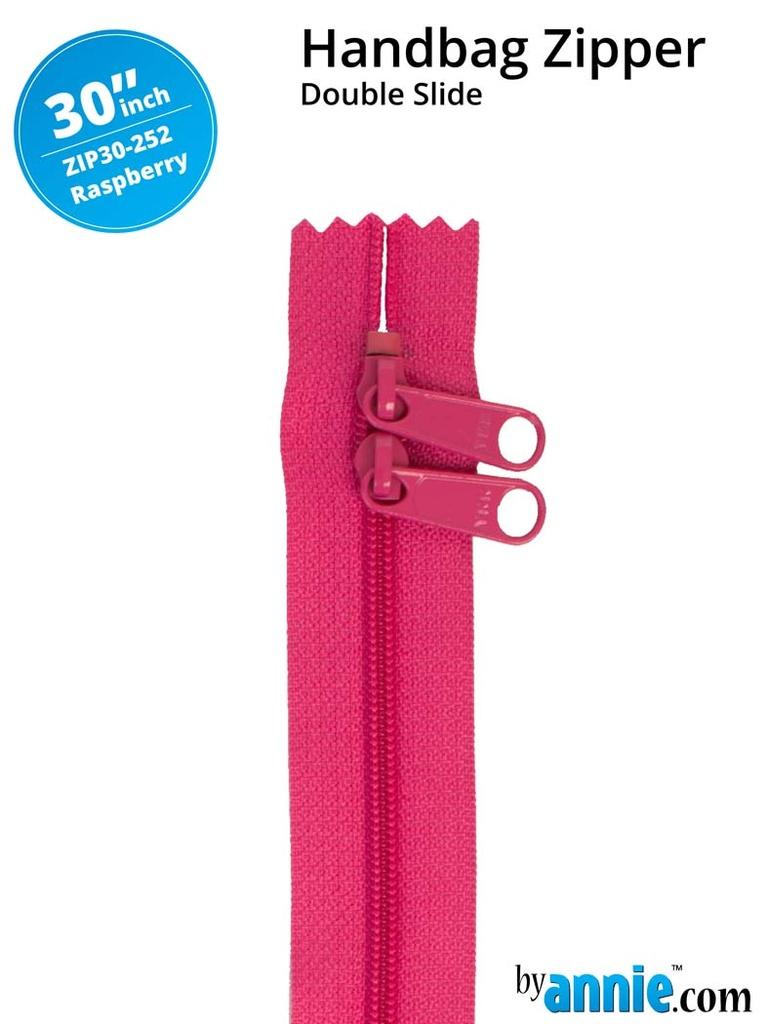 30" Handbag Zipper Double Slide - Raspberry