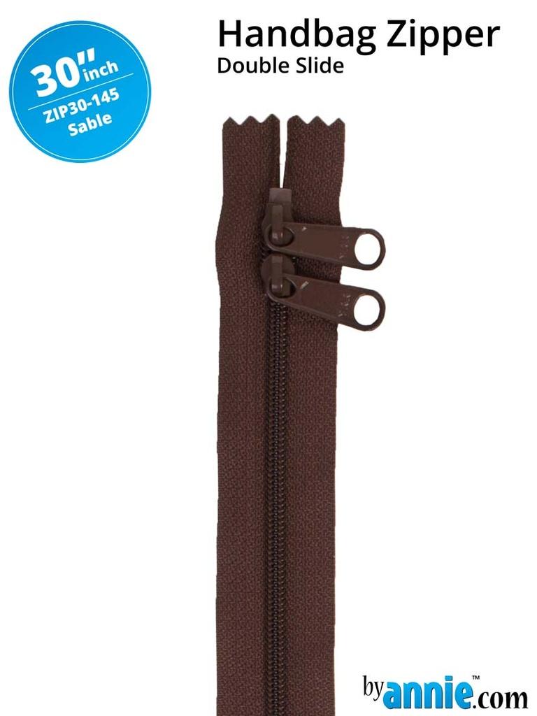 30" Handbag Zipper Double Slide - Sable