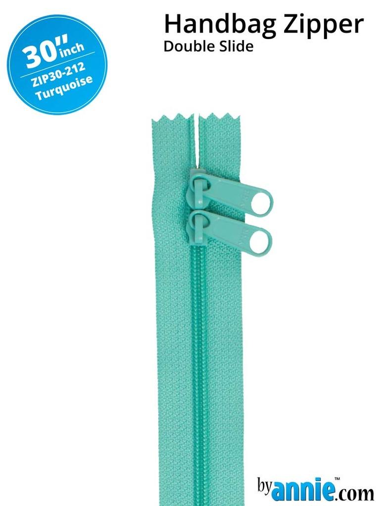 30" Handbag Zipper Double Slide - Tuquoise
