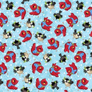 A Jolly Good Time Tossed Cardinals and Chickadees - Light Blue
