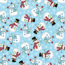 A Jolly Good Time Tossed Snowmen - Light Blue