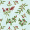 A Winter's Day Holly & Waves - Aqua with Metallic Gold