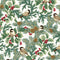A Winter's Day Winter Chickadees - White with metallic Gold