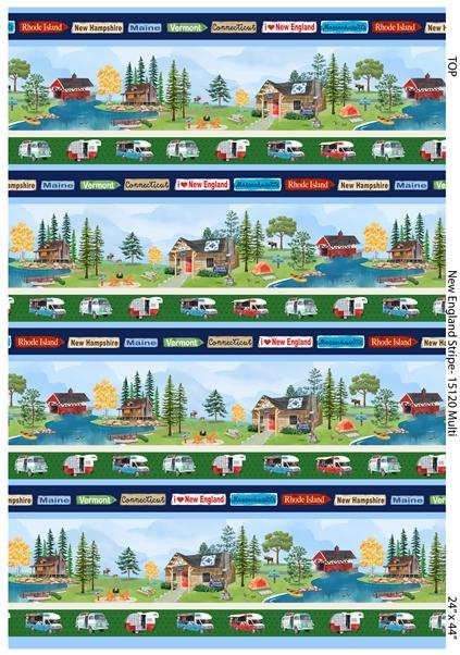 All New England Shop Hop 2025 Border Stripe - Multi