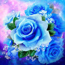 American Beauty 60" Rose Panel - Blue