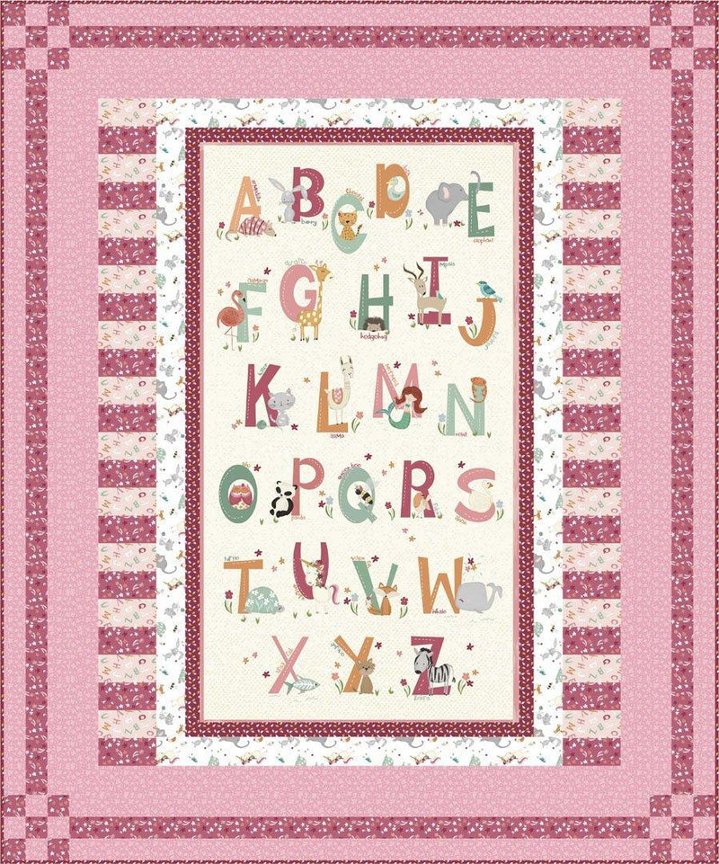 Animal Alphabet Quilt Kit Pink