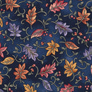 Autumn Breeze Dancing Leaves - Navy
