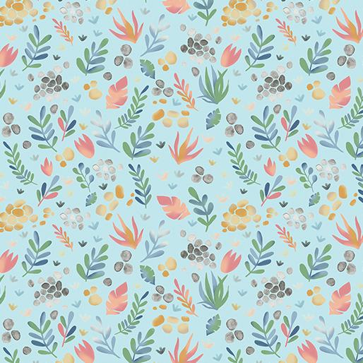 Baby Dino Comfort Flannel Little Landscape - Aqua