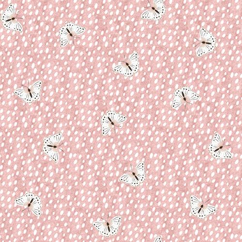 Baby In Bloom Flannel Fluttering Fawn - Pink