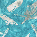 Bali Under the Sea Whales - Aqua Blue