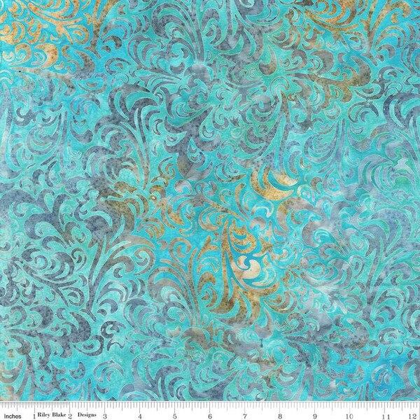 Batiks Elemental Twirl & Swirl - Caribbean Shale