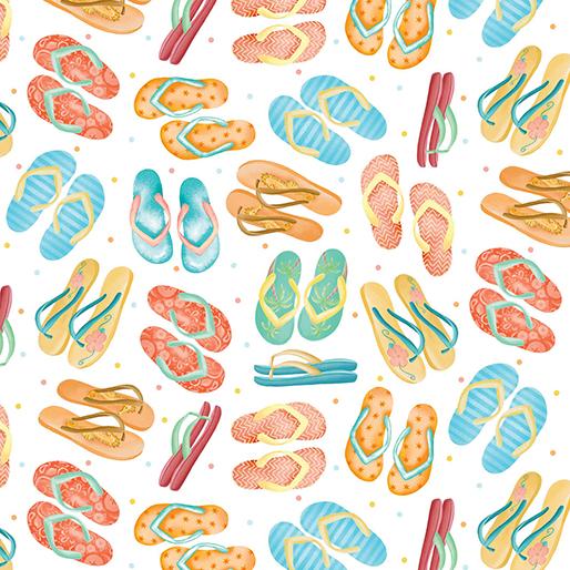 Beach Retreat Flip Flops - White