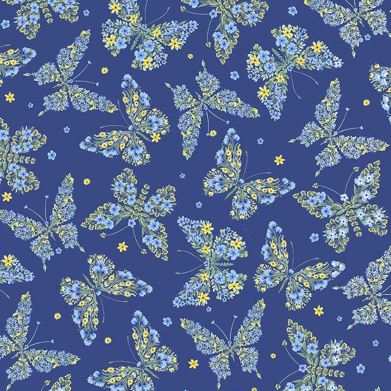 Bee & Bee Kind Floral Butteflies - Navy