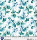 Belle 108" Inky Watercolor Floral - Teal/Green