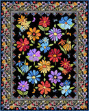 Blooming Day & Night Applique Quilt - Black Version