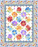 Blooming Day & Night Applique Quilt - Blue Version