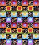 Blooming Day & Night Strip Quilt - Black Version