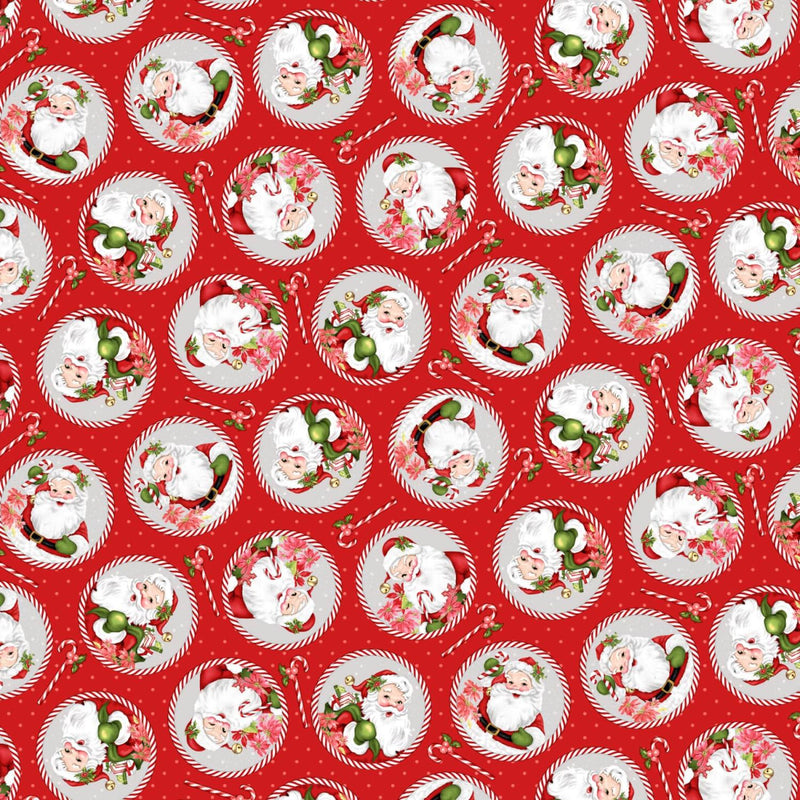 Candy Cane Lane Santa Circles - Red