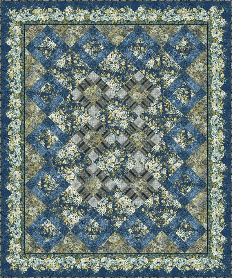 Carpet Bag Romance - Blue Quilt Kit