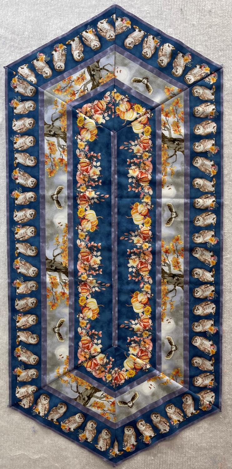 Carpet Bag Romance Blue 60 Degree Runner Fabric 1.5 yards