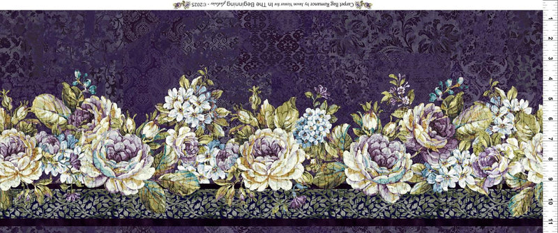Carpet Bag Romance Border Stripe - Purple