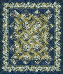 Carpet Bag Romance Garden Twist Lap Quilt Kit - Blue