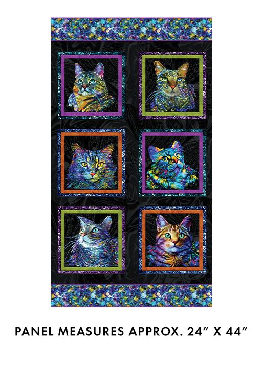 Cat Artistry 24" Block Panel - Black/Multi