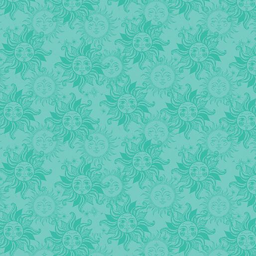 Celestial Skies Sun Tonal - Medium Turquoise
