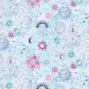 Celestial Skies Sun and Moon - Light Turquoise