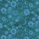 Celestial Skies Sun and Moon Tonal - Teal