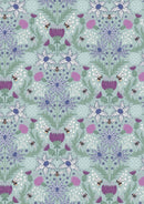 Celtic Summer Mirrored Thistle and Bee - Duck Egg