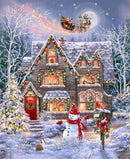 Christmas Eve 36" Holiday House Panel - Multi