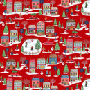 Christmas Miniatures II - Christmas Village on Red