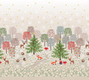 Christmas in Bluebell Wood Double Border - Cream w/gold Metallic