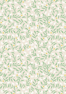 Christmas in Bluebell Wood  Snowdrops - Cream w/gold metallic
