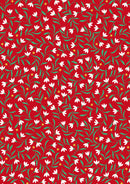 Christmas in Bluebell Wood  Snowdrops - Red w/gold metallic